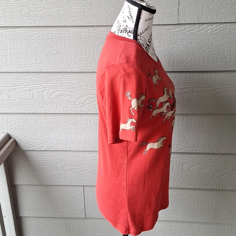 Vintage Kerrits Horse Girl Front And Back Graphic Baby Tee Brick Red Size M - Picture 5 of 12